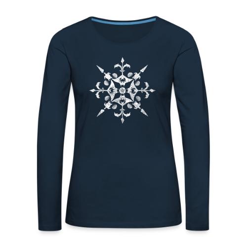 Coastal Christmas Snowflake White - Women's Premium Slim Fit Long Sleeve T-Shirt
