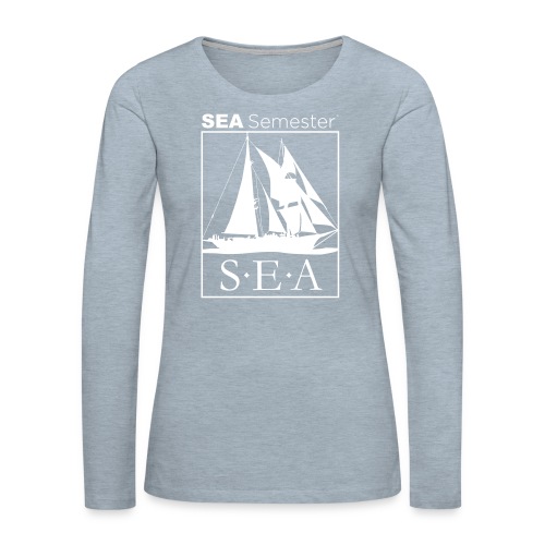 SEA_logo_WHITE_eps - Women's Premium Slim Fit Long Sleeve T-Shirt