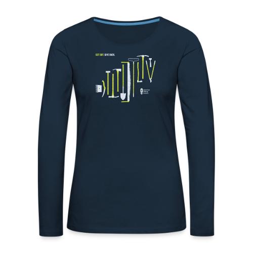 Get Out. Give Back. Trail Tool Arrangement - Women's Premium Slim Fit Long Sleeve T-Shirt