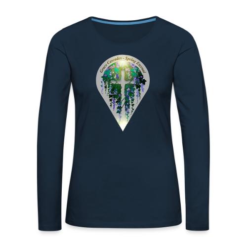 Easter Grace Cascades Vine T Shirt, Renewal Gift - Women's Premium Slim Fit Long Sleeve T-Shirt