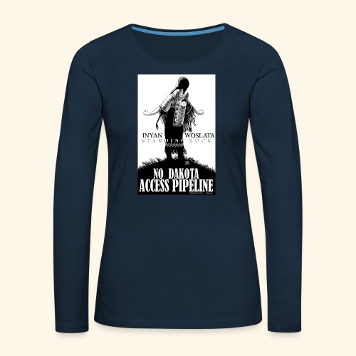 Iyan Woslata Standing Rock NODAPL - Women's Premium Slim Fit Long Sleeve T-Shirt