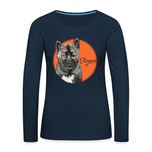 Eleanor the Husky from Gone to the Snow Dogs - Women's Premium Slim Fit Long Sleeve T-Shirt