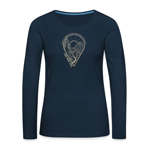 Find Your Trail Location Pin: National Trails Day - Women's Premium Slim Fit Long Sleeve T-Shirt