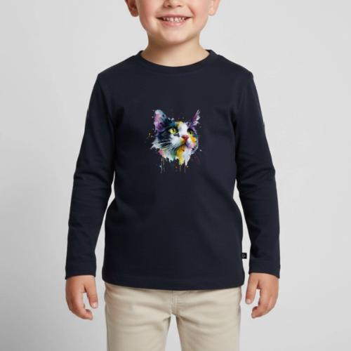 Cat: Painted Purr Expression - Toddler Premium Organic Long Sleeve Shirt