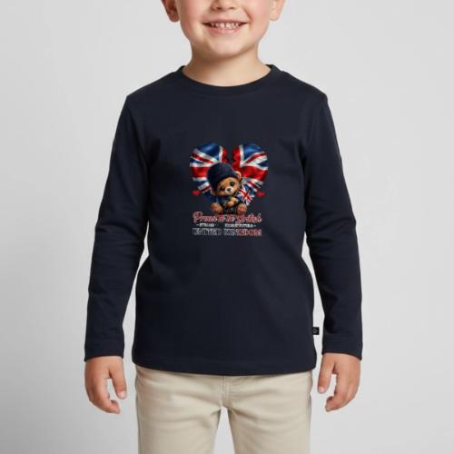 Proud to Be British Teddy Bear UK Patriot Gift - Toddler Premium Organic Long Sleeve Shirt