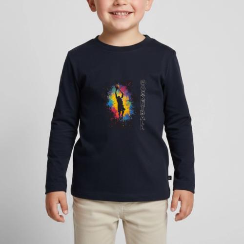 High Energy Basketball Paint Splatter Art - Toddler Premium Organic Long Sleeve Shirt