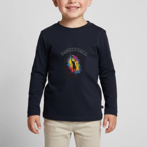 Basketball Slam Dunk Splash Design - Toddler Premium Organic Long Sleeve Shirt