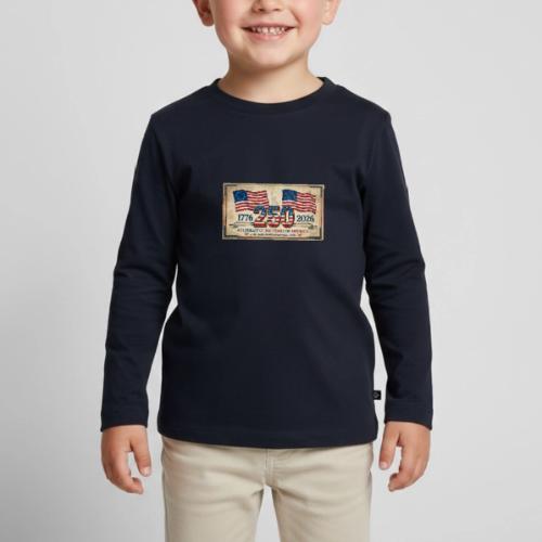 USA 250th Anniversary Flags Emblem - Toddler Premium Organic Long Sleeve Shirt