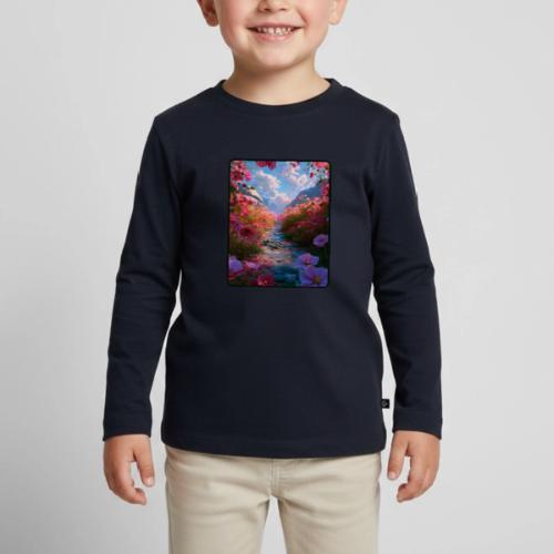 Dreamy Cosmos Valley Landscape Art - Toddler Premium Organic Long Sleeve Shirt