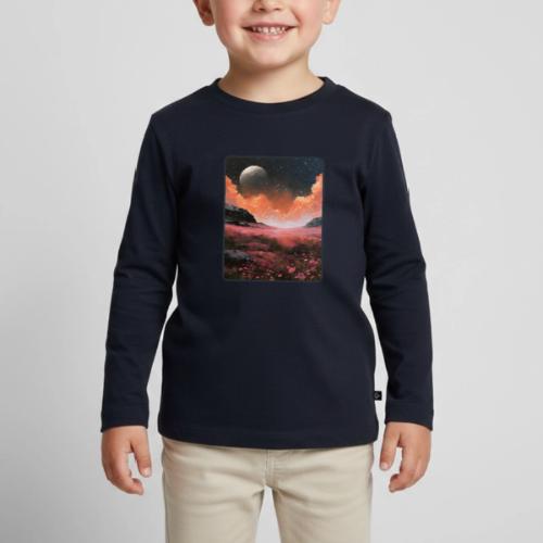 Moonlit Fantasy Flower Landscape - Toddler Premium Organic Long Sleeve Shirt