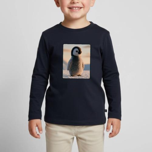Cute Penguin Chick Sunrise Design - Toddler Premium Organic Long Sleeve Shirt