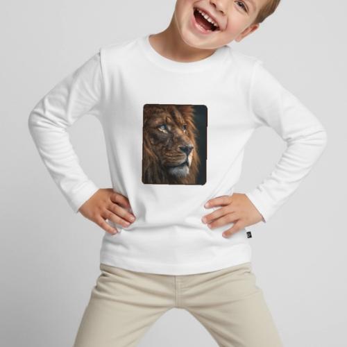 Lion Portrait Majestic Wildlife Design - Toddler Premium Organic Long Sleeve Shirt