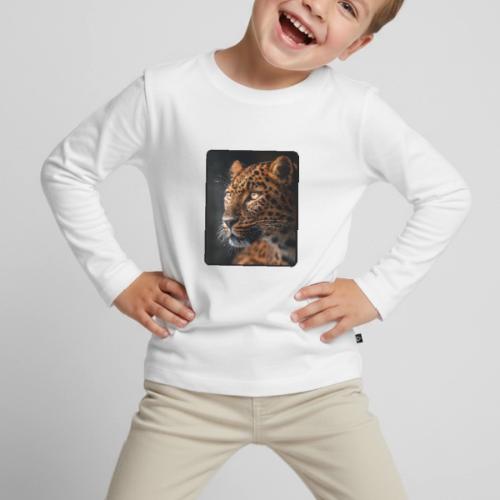 Amur Leopard Face Wildlife Design - Toddler Premium Organic Long Sleeve Shirt