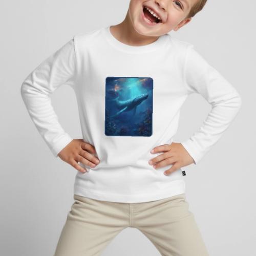 Humpback Whale Ocean Reef Design - Toddler Premium Organic Long Sleeve Shirt