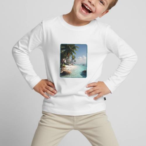 Tropical Beach Paradise Palm Design - Toddler Premium Organic Long Sleeve Shirt