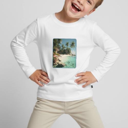 Serene Tropical Beach Floral Design - Toddler Premium Organic Long Sleeve Shirt