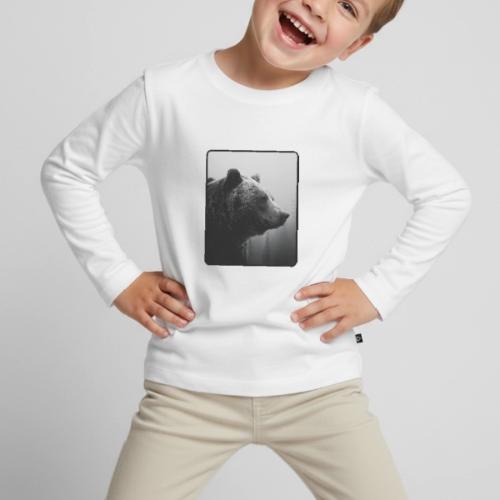 Grizzly Bear Black White Portrait Design - Toddler Premium Organic Long Sleeve Shirt