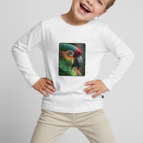 Colorful Parrot Close-Up Design - Toddler Premium Organic Long Sleeve Shirt