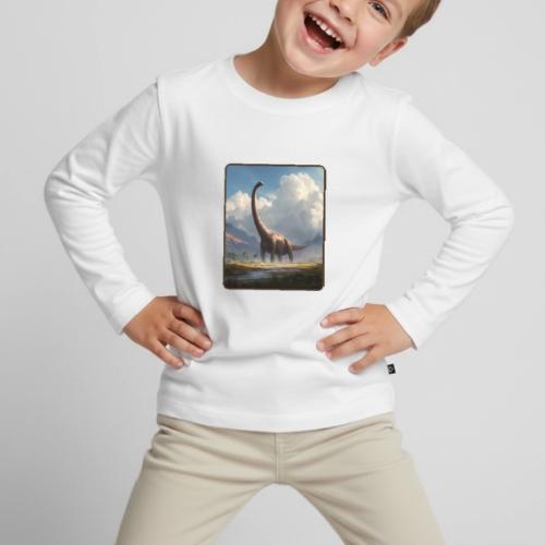 Brachiosaurus Valley Landscape Design - Toddler Premium Organic Long Sleeve Shirt