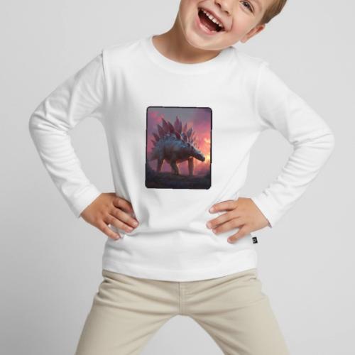 Stegosaurus Sunset Forest Design - Toddler Premium Organic Long Sleeve Shirt