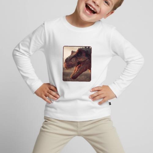 T Rex Roaring Close-Up Design - Toddler Premium Organic Long Sleeve Shirt