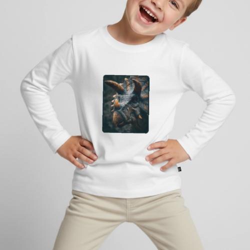 Triceratops Detailed Portrait Design - Toddler Premium Organic Long Sleeve Shirt