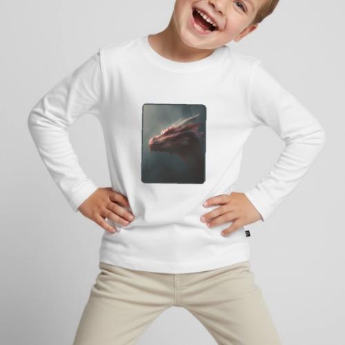 Red Dragon Fog Portrait Design - Toddler Premium Organic Long Sleeve Shirt