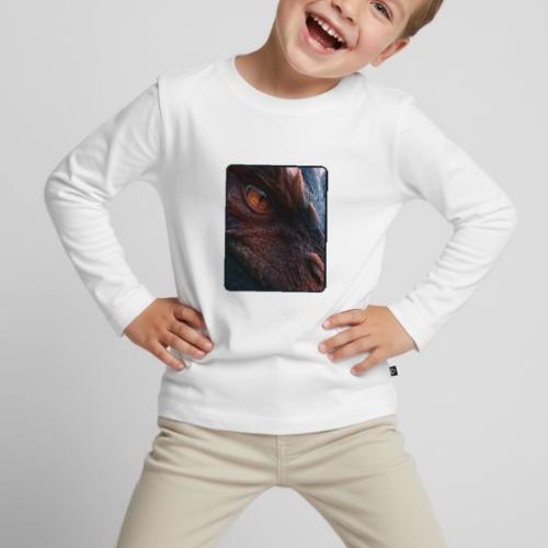 Fierce Ancient Dragon Portrait Design - Toddler Premium Organic Long Sleeve Shirt