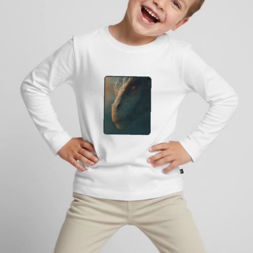 Golden Eye Dragon Close-Up Design - Toddler Premium Organic Long Sleeve Shirt