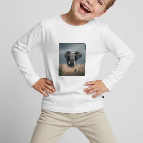 Majestic African Elephant Portrait Design - Toddler Premium Organic Long Sleeve Shirt