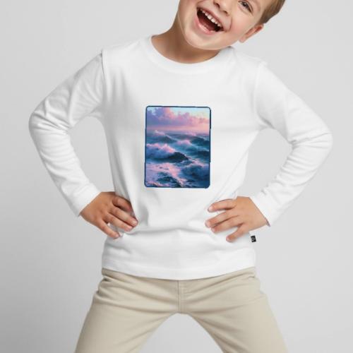 Dreamy Pastel Ocean Sunset Art - Toddler Premium Organic Long Sleeve Shirt