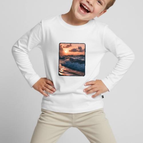 Golden Sunset Ocean Wave - Toddler Premium Organic Long Sleeve Shirt