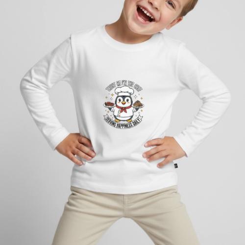 cute Penguin Chef-Funny Cartoon Daily Happiness - Toddler Premium Organic Long Sleeve Shirt