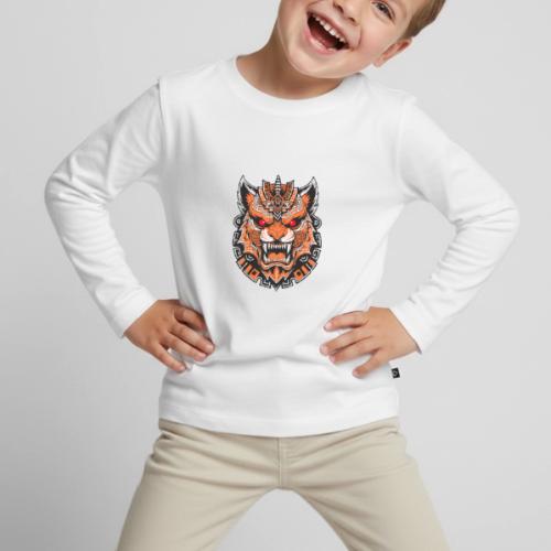 Tribal Demon Wolf Mask - Toddler Premium Organic Long Sleeve Shirt