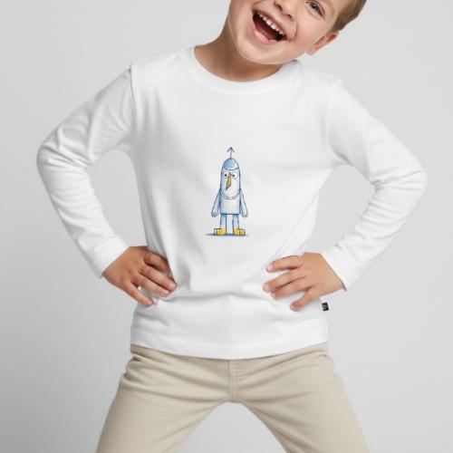 Funny Doodle Bird Character - Toddler Premium Organic Long Sleeve Shirt