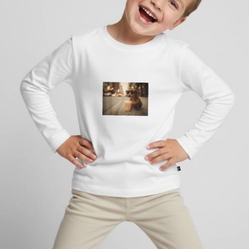 Funny Dachshund Iced Coffee Lover Tee - Toddler Premium Organic Long Sleeve Shirt