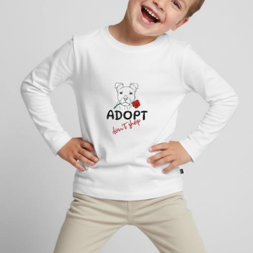 Retro Adopt Dont Shop Cute Puppy Rose Tee - Toddler Premium Organic Long Sleeve Shirt