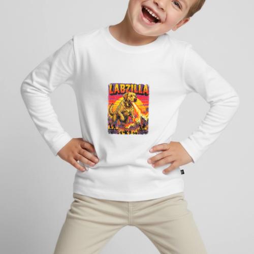 Labzilla Giant Yellow Labrador Monster Tee - Toddler Premium Organic Long Sleeve Shirt