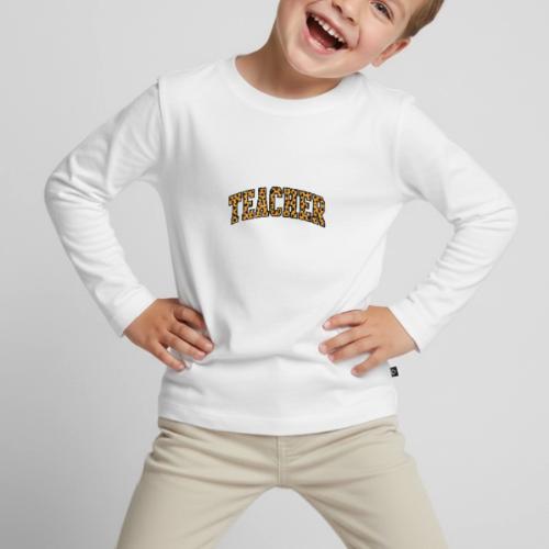 Leopard Print Teacher Typography - Toddler Premium Long Sleeve Shirt