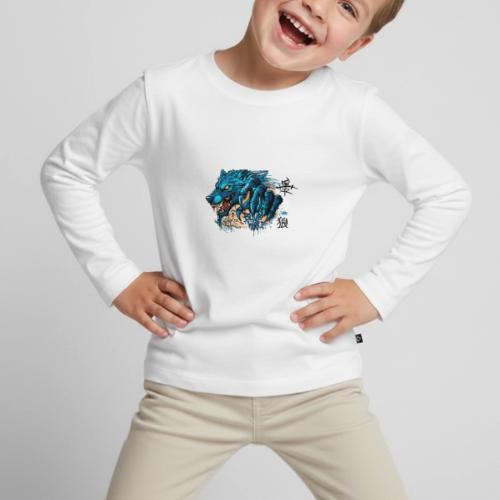 Blue Wolf Graffiti Street Art - Toddler Premium Long Sleeve Shirt