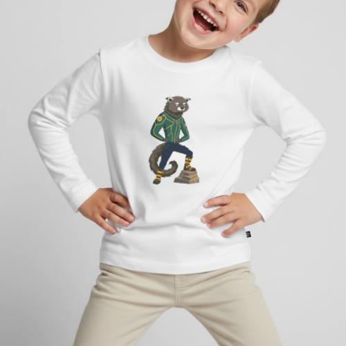 Raccoon Ranger in Neon Armor - Toddler Premium Organic Long Sleeve Shirt