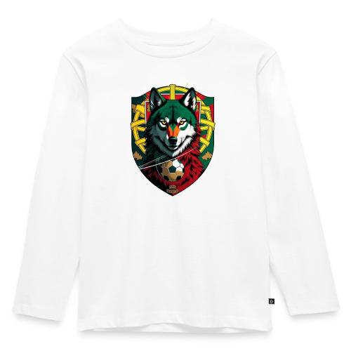 Portugal Iberian Wolf Soccer T Shirt,Football Gift - Toddler Premium Organic Long Sleeve Shirt