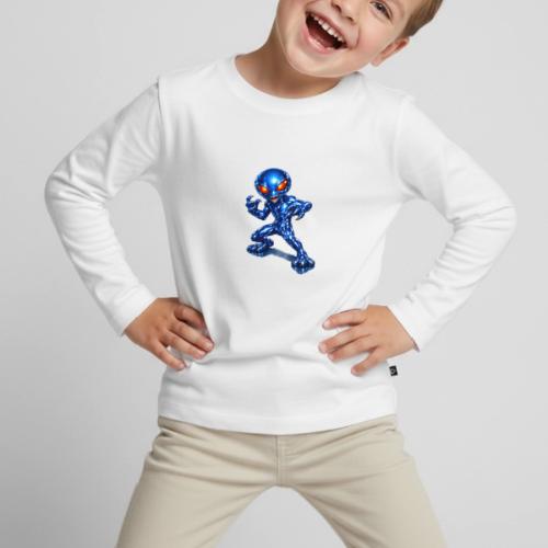 Angry Blue Alien - Toddler Premium Organic Long Sleeve Shirt