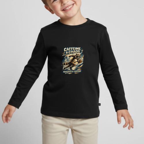 Funny Caffeine Chaos Raccoon Coffee Lover Morning - Toddler Premium Long Sleeve Shirt
