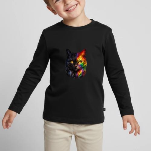 Cosmic Galaxy Rainbow Cat - Toddler Premium Organic Long Sleeve Shirt