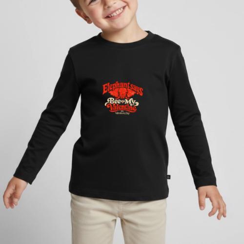 Retro Elephant Bee My Valentine Cute Couple - Toddler Premium Long Sleeve Shirt