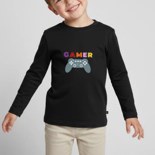 Colorful Gamer Controller Graphic - Toddler Premium Organic Long Sleeve Shirt