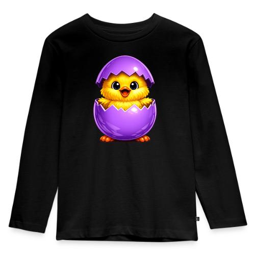 Easter Chick Purple - Toddler Premium Organic Long Sleeve Shirt