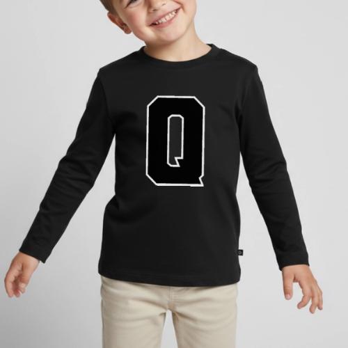 Varsity Letter Q Collegiate Font Graphic - Toddler Premium Organic Long Sleeve Shirt