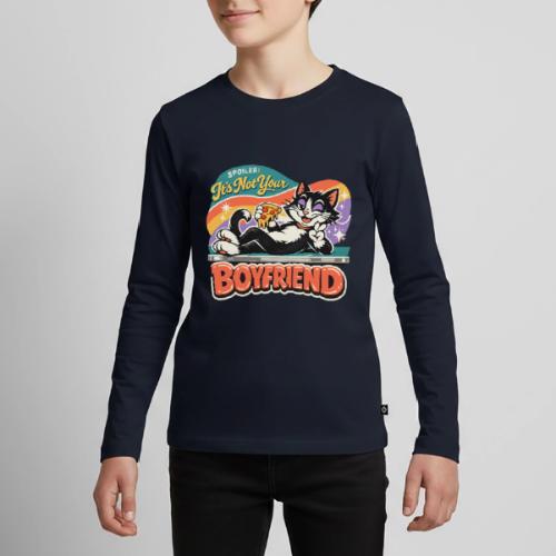 Sassy Cat Pride Pizza Retro Comic - Kids' Premium Long Sleeve T-Shirt